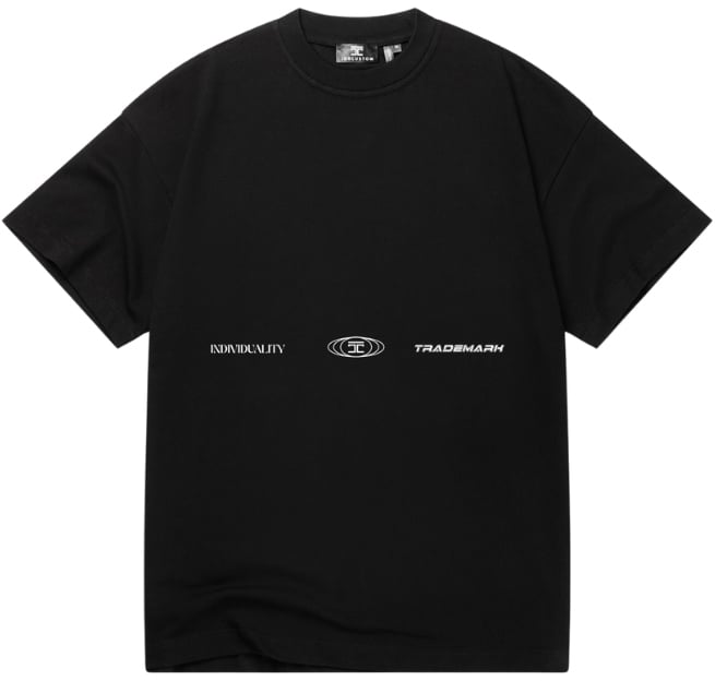 JORCUSTOM Uncommonminds loose fit tee black Zwart