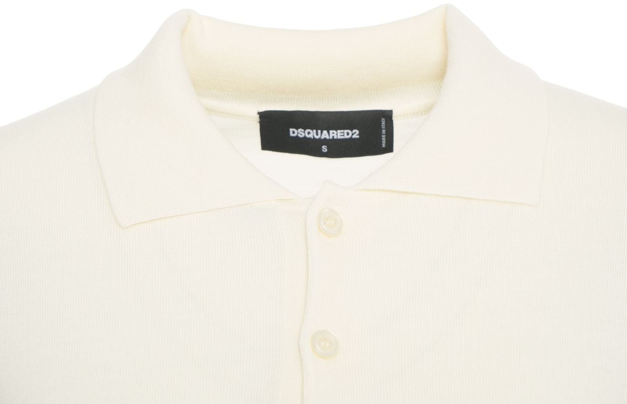 Dsquared2 Pullover with polo collar Wit