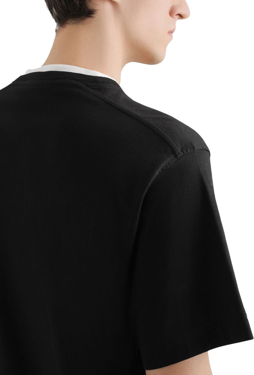 Dolce & Gabbana Dolce & Gabbana T-Shirt Nera Logo Ricamato Uomo Zwart