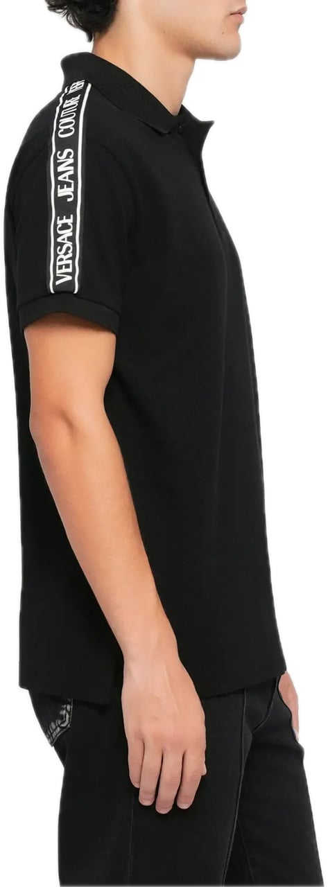 Versace Jeans Couture Polo Taping Black Zwart