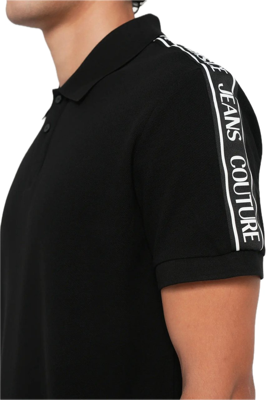 Versace Jeans Couture Polo Taping Black Zwart
