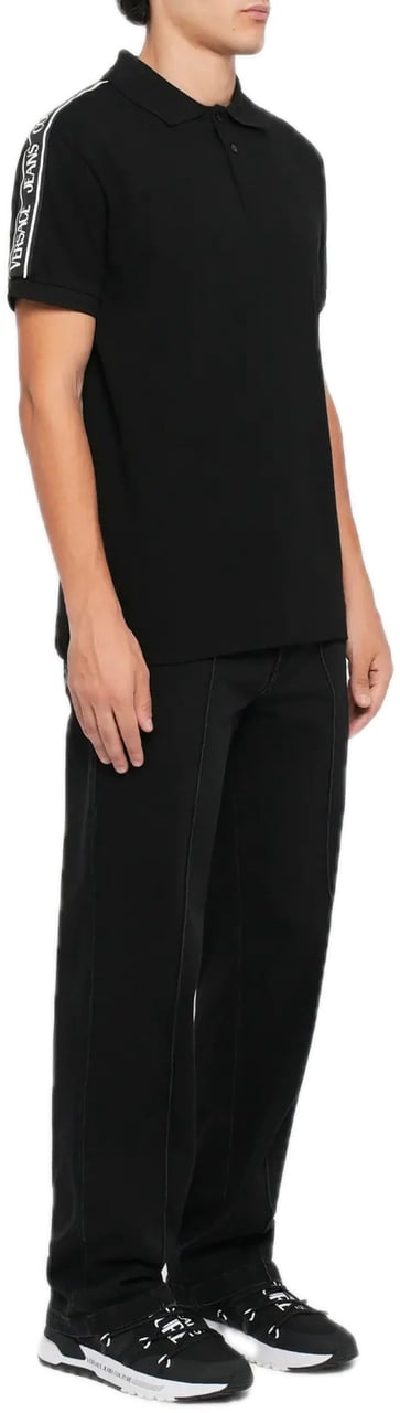 Versace Jeans Couture Polo Taping Black Zwart