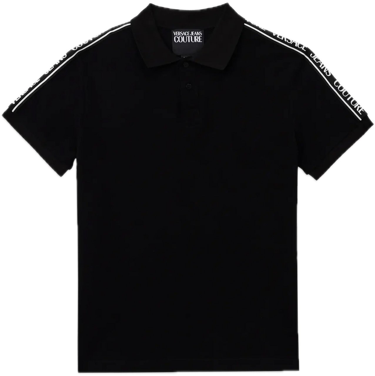 Versace Jeans Couture Polo Taping Black Zwart