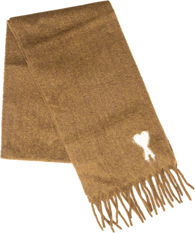 AMI Paris CLOUD KNIT SCARF HAZELNUT Beige