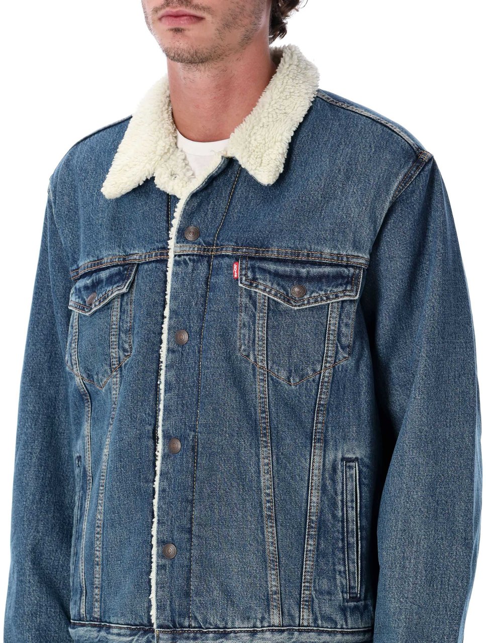 Levi's Type 3 Sherpa Jacket Med Blue Blauw