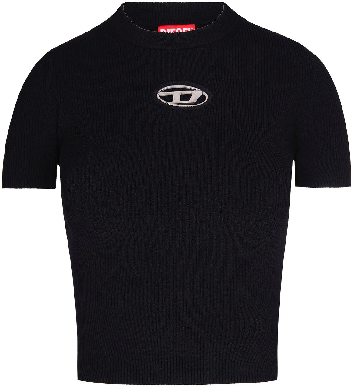 Diesel Top nero Diesel aderente con logo frontale Divers