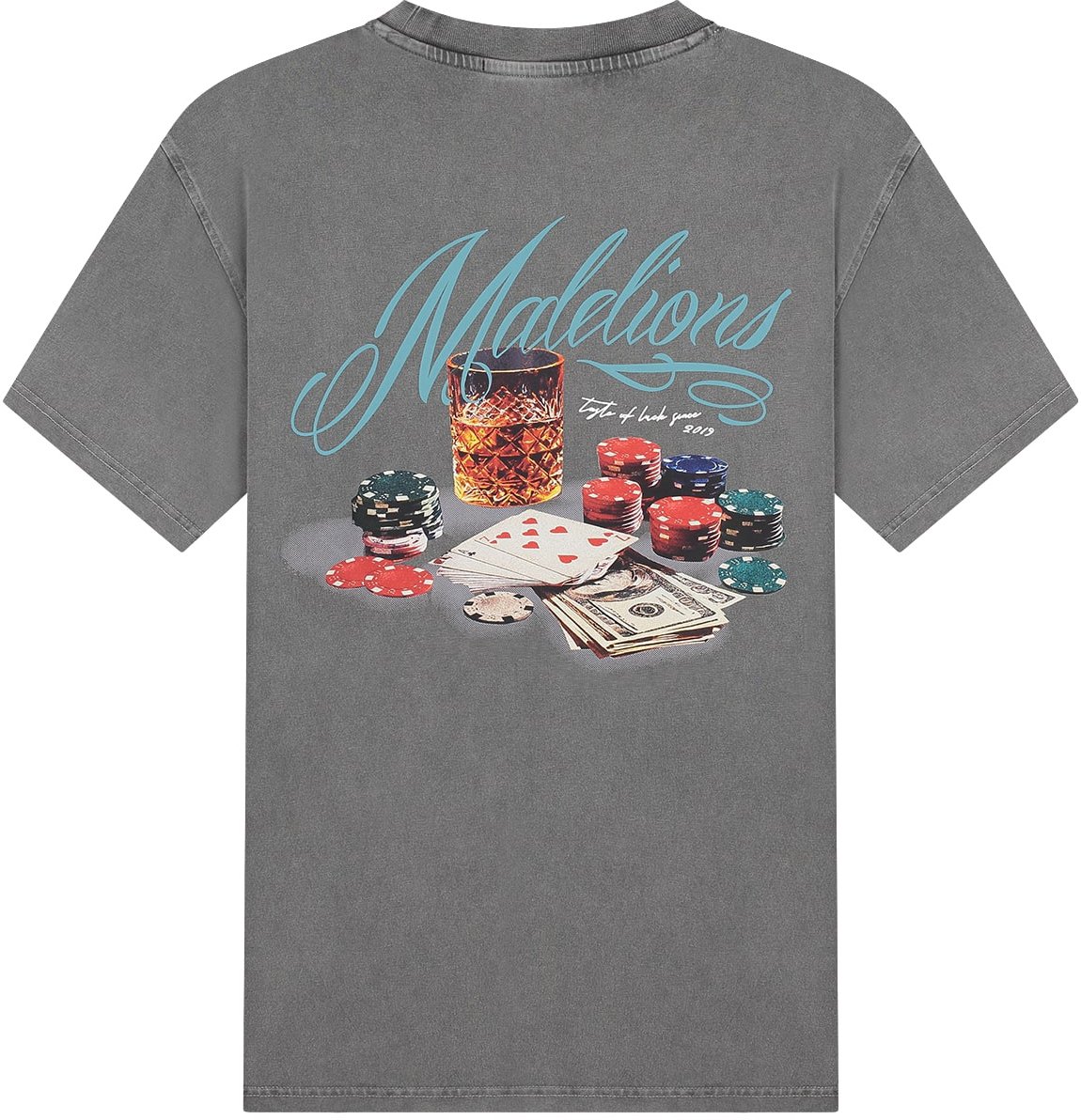 Malelions Malelions Men Playing Cards T-Shirt Grijs