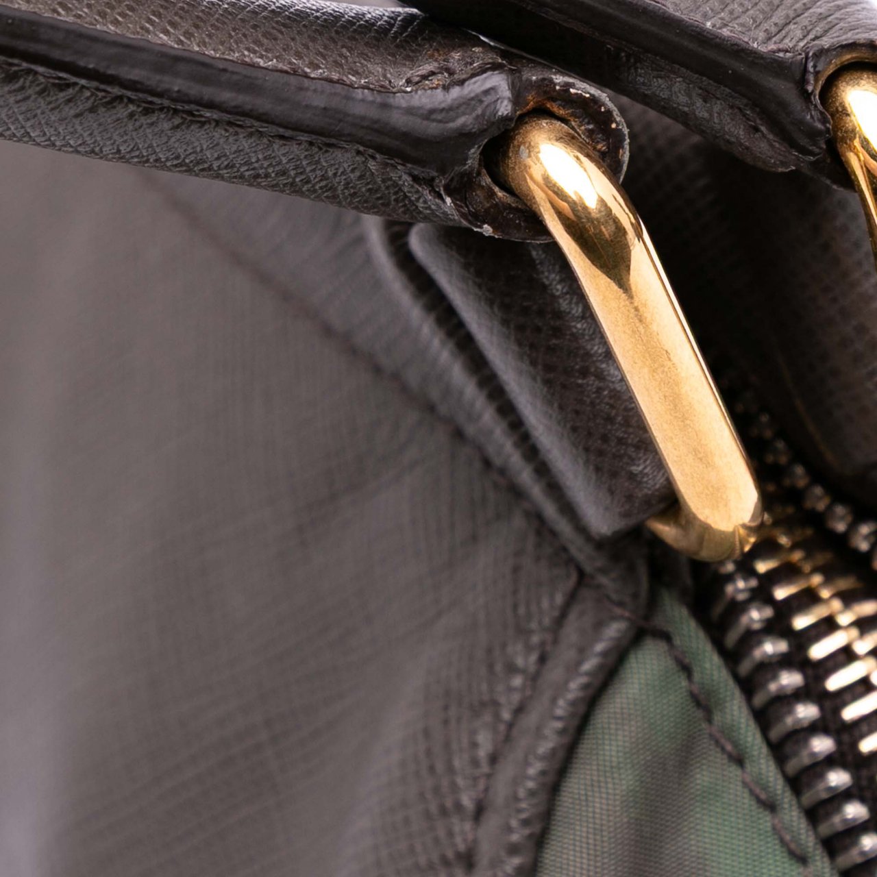 Prada Saffiano Frame Handbag Grijs