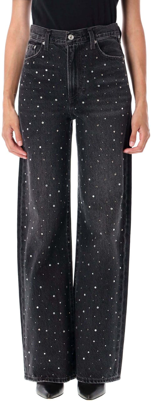 Levi's Ribcage Wide Leg Crystal Dazzle Me Black Crsytal Zwart