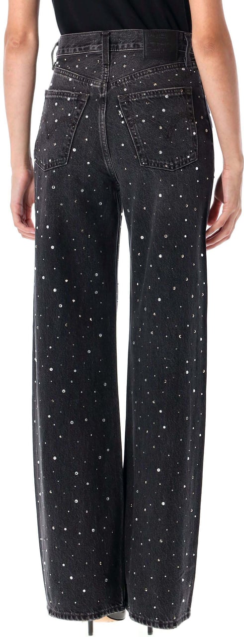 Levi's Ribcage Wide Leg Crystal Dazzle Me Black Crsytal Zwart