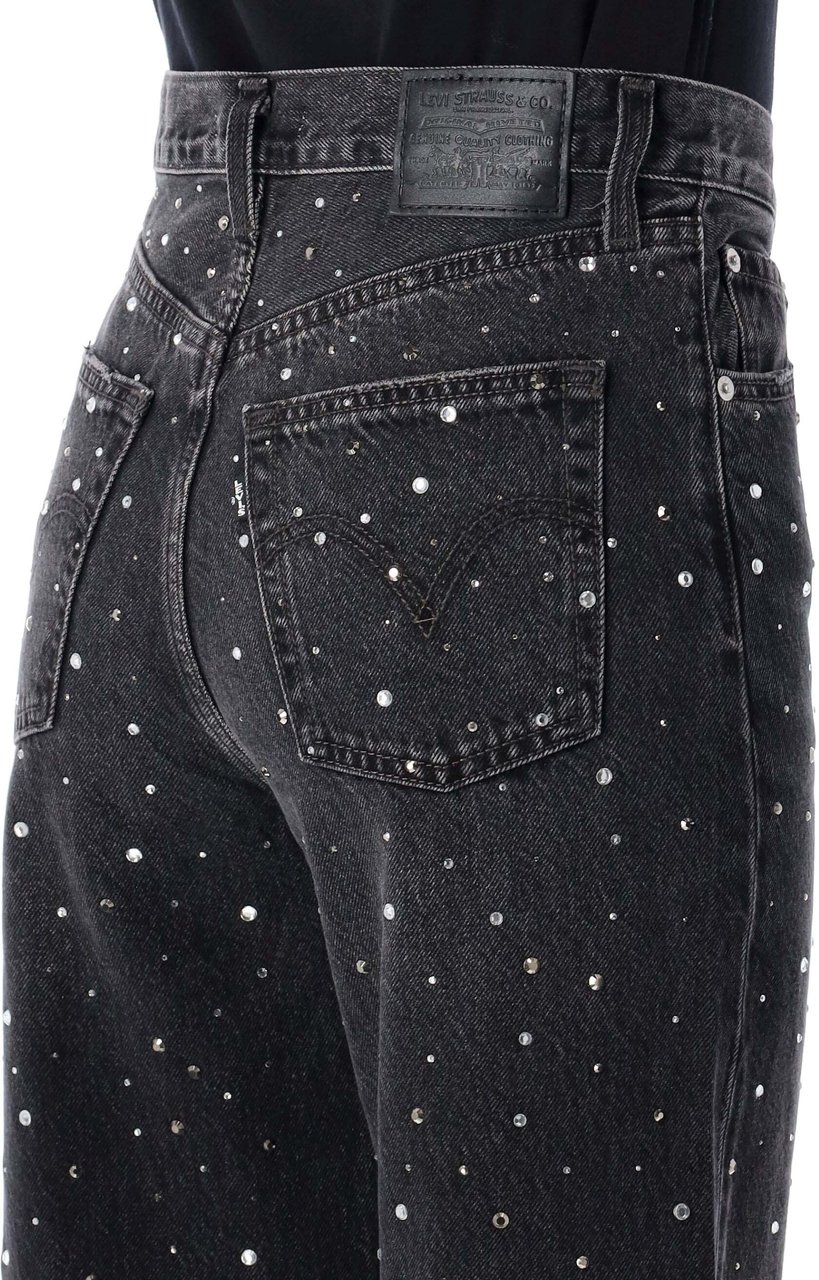 Levi's Ribcage Wide Leg Crystal Dazzle Me Black Crsytal Zwart