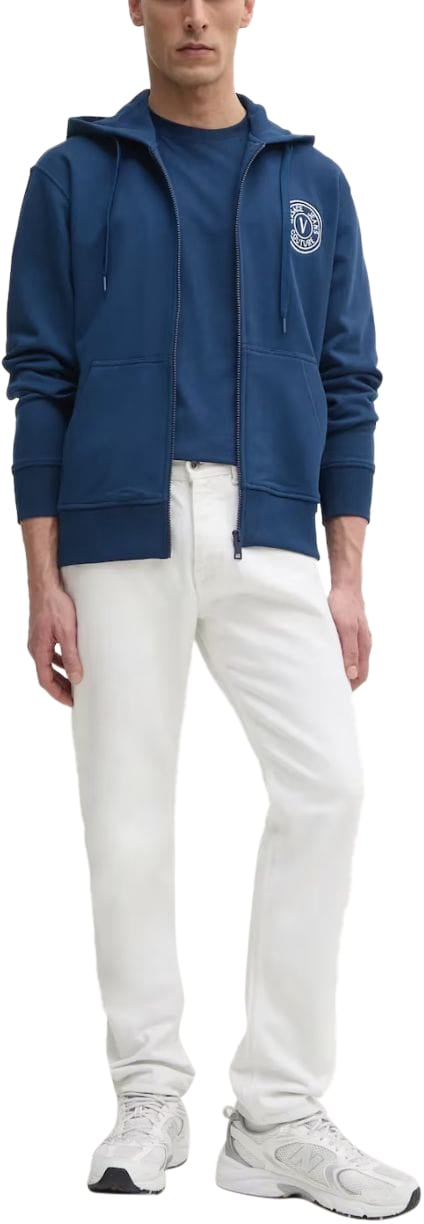 Versace Jeans Couture Versace Jeans Coutoure Full Zip Vest Blauw Cotton Fleece Blauw