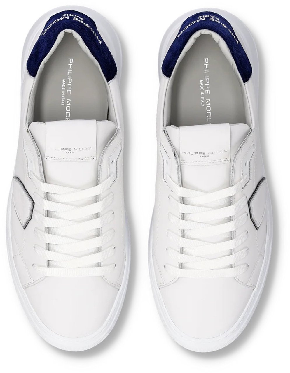 Philippe Model Sneakers Veau Daimblanc Bleu Wit