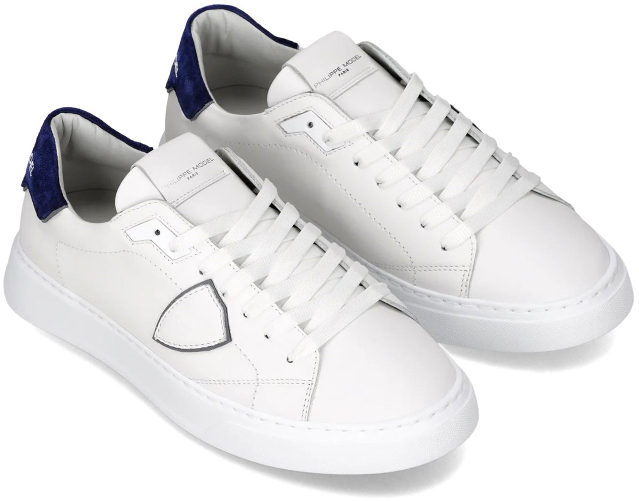 Philippe Model Sneakers Veau Daimblanc Bleu Wit