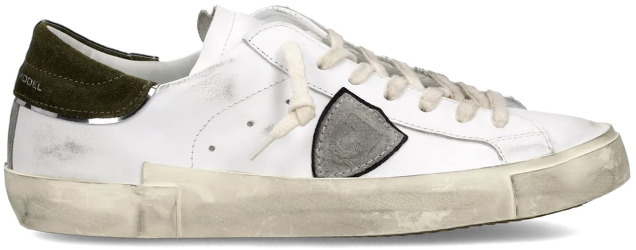 Philippe Model Heren Prsx Low Sneaker Wit/Groen Wit
