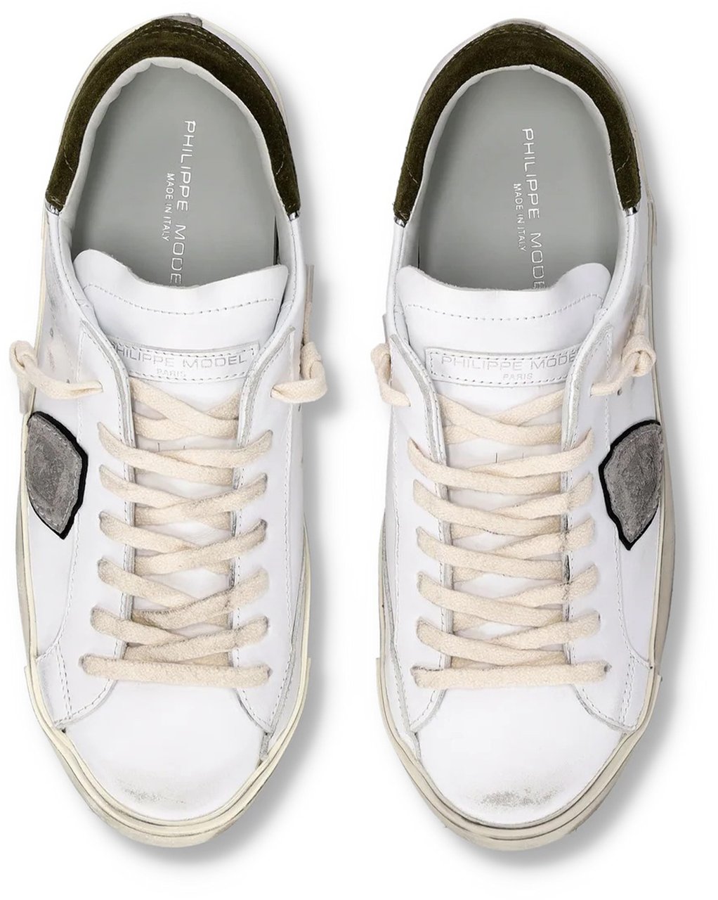 Philippe Model Heren Prsx Low Sneaker Wit/Groen Wit