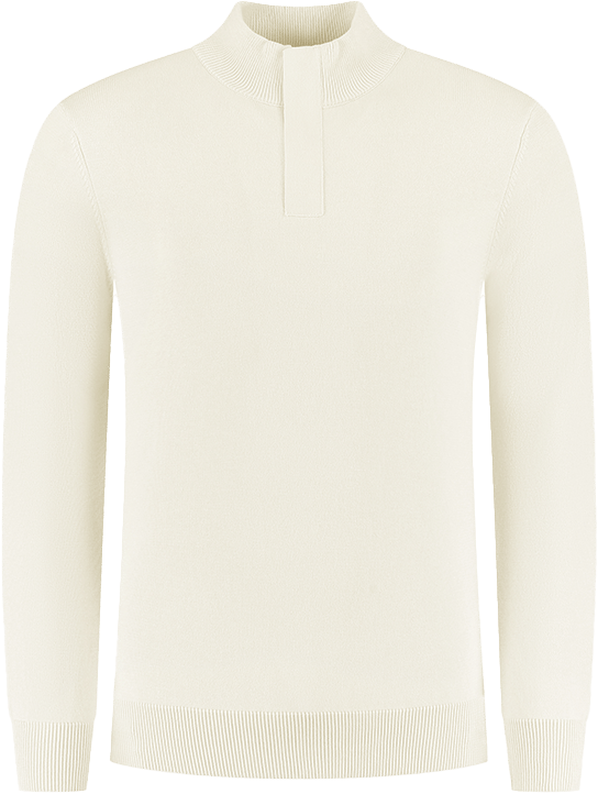 Pure Path Pure Path Regular Fit Half Zip Knitwear Beige