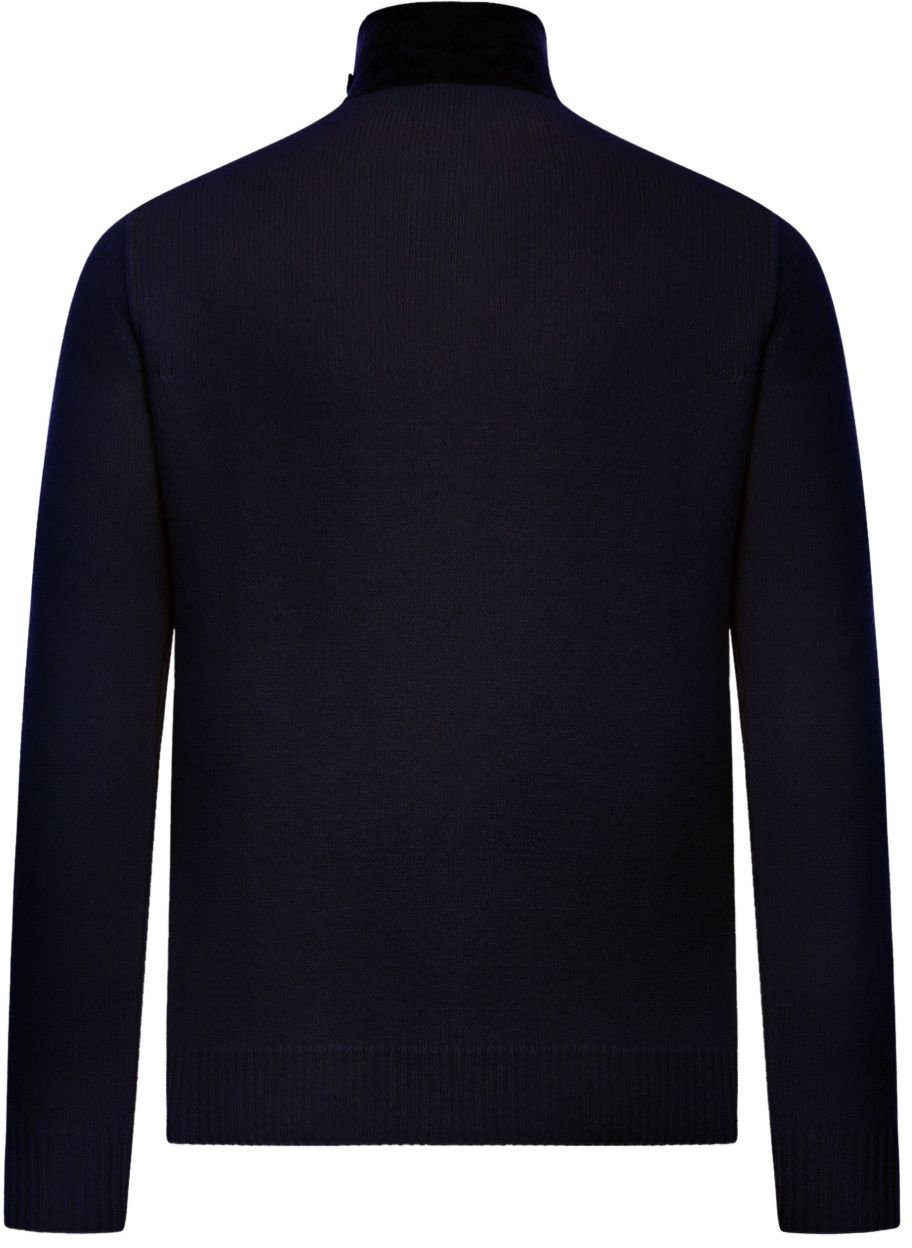 Stone Island Heren Logo Patch Knit Cardigan Blauw Blauw
