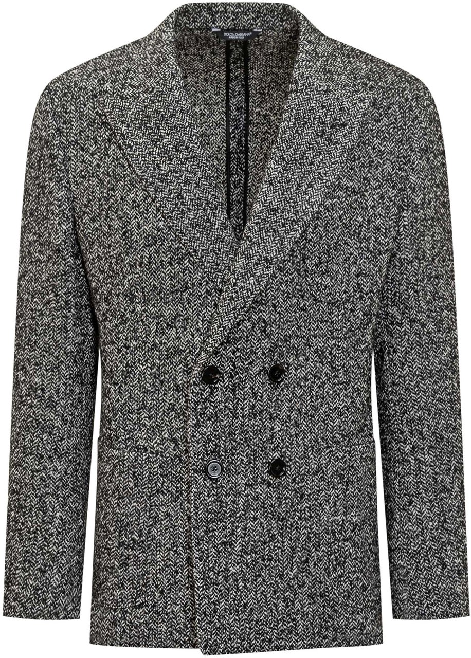 Dolce & Gabbana Dolce & Gabbana Giacca Doppiopetto in Tweed Zwart