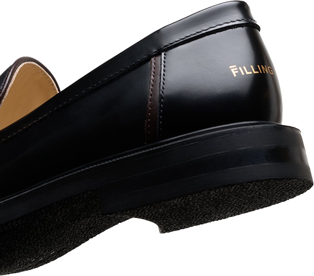Filling Pieces Loafer Gowtu Solid Black Zwart