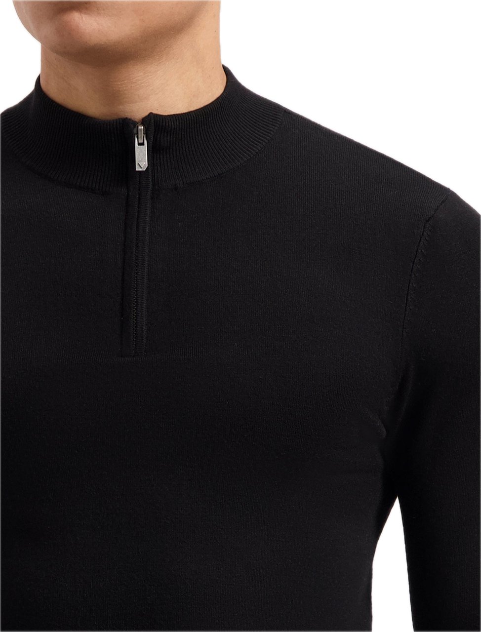Pure Path Essential knit half-zip 10815 blac Zwart