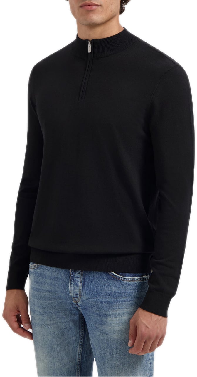 Pure Path Essential knit half-zip 10815 blac Zwart