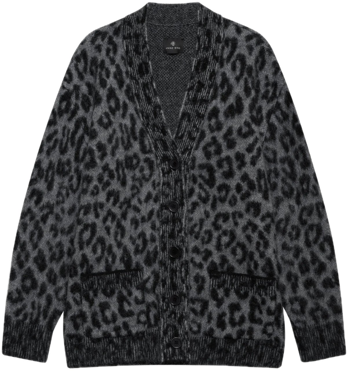 Anine Bing gilet leopard grijs Zwart
