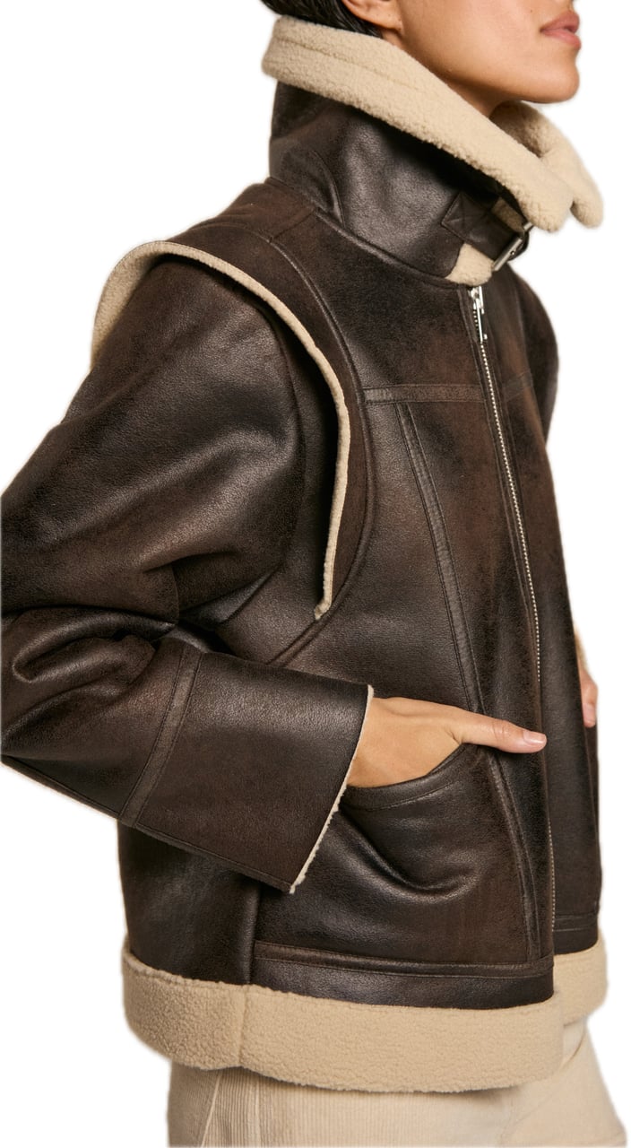 Homage to Denim mouton jacket brown Bruin