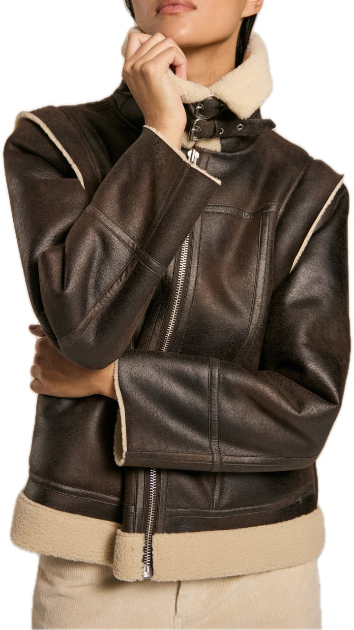 Homage to Denim mouton jacket brown Bruin