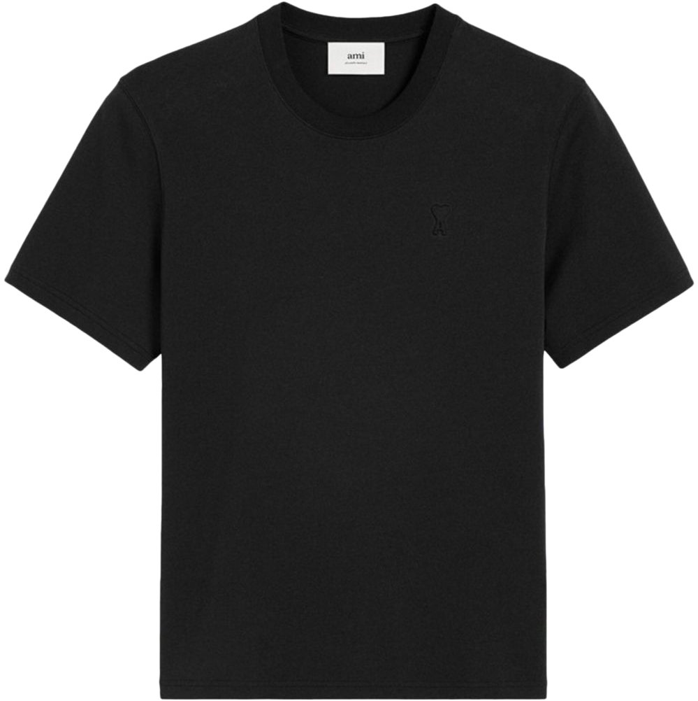 AMI Paris CLASSIC ADC EMBOSSE TSHIRT BLACK Zwart