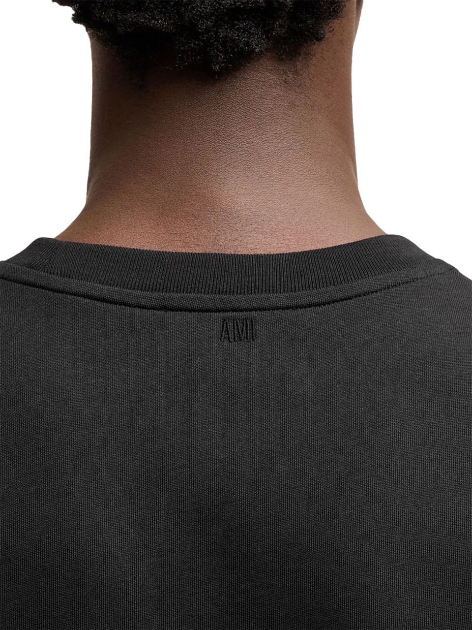 AMI Paris CLASSIC ADC EMBOSSE TSHIRT BLACK Zwart