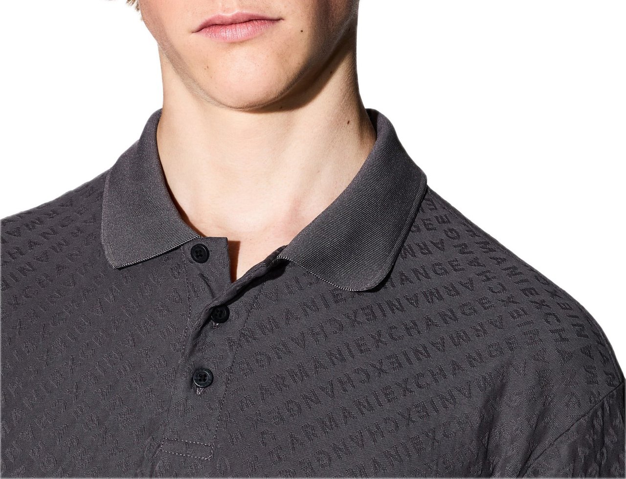 Armani Exchange Polo Allover Logo Antra Grijs