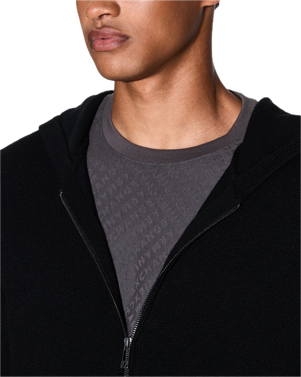Armani Exchange T-shirt Allover Logo Antra Grijs