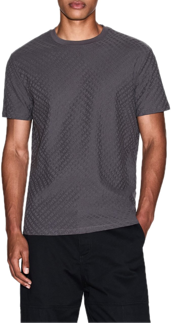 Armani Exchange T-shirt Allover Logo Antra Grijs