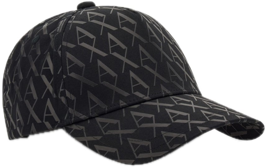 Armani Exchange Allover Logo Cap Zwart