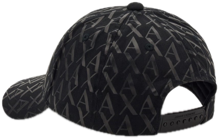 Armani Exchange Allover Logo Cap Zwart