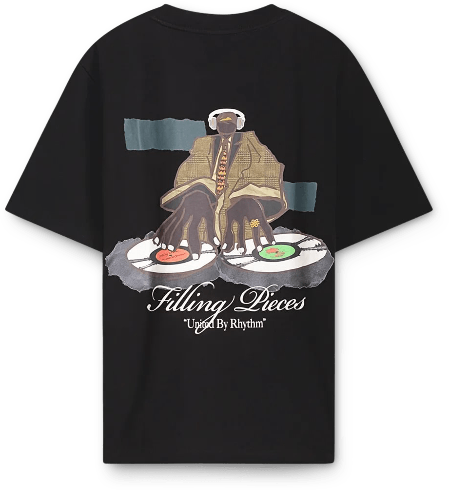 Filling Pieces T-shirt DJ Black Zwart