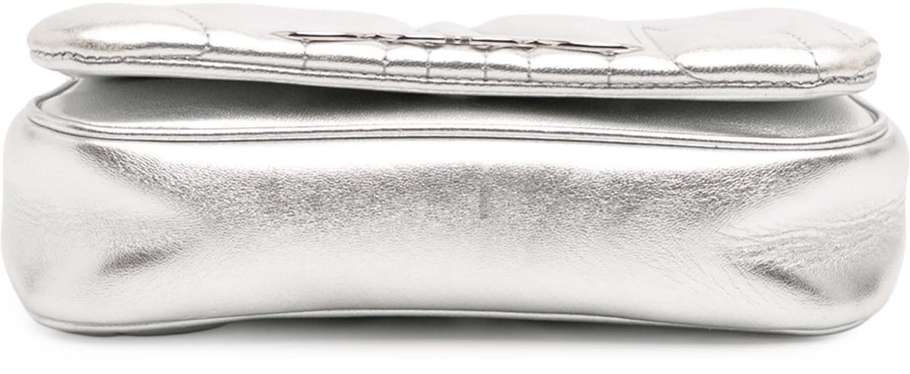 Alexander McQueen Mini Lambskin The Seal Chain Crossbody Zilver