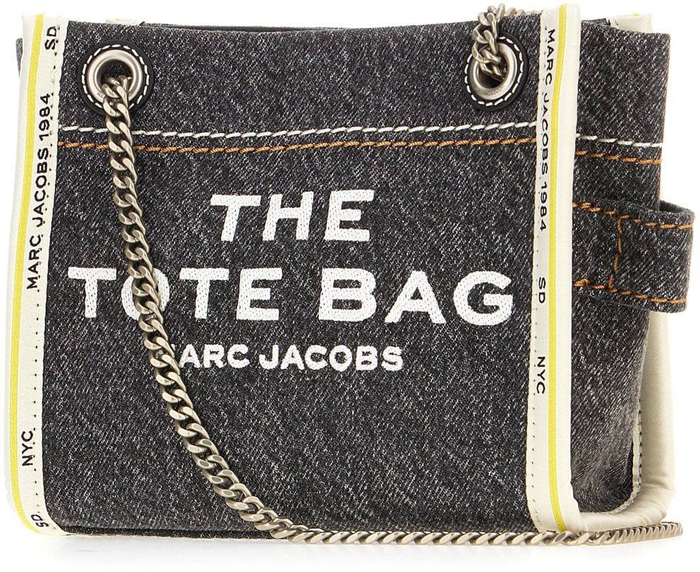 Marc Jacobs The Crossbody Tote Chain Denim Black Wash Zwart