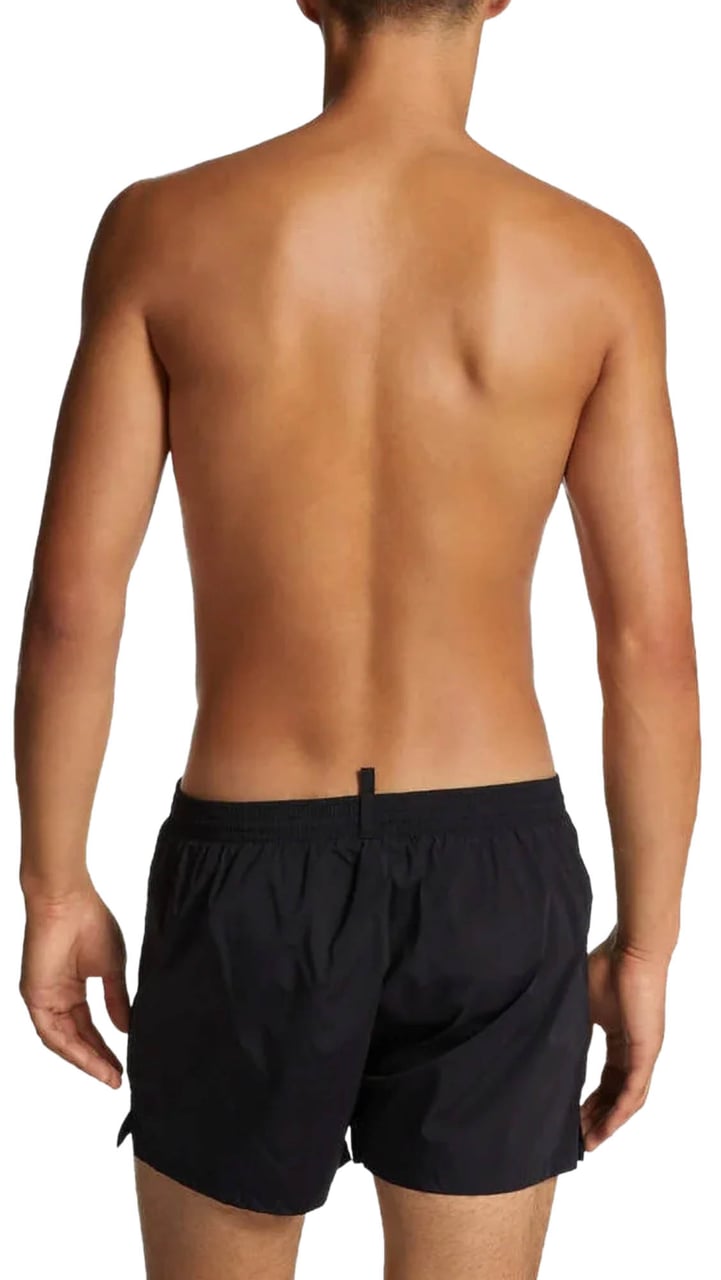 Dsquared2 Logo Midi Swim Shorts Zwart