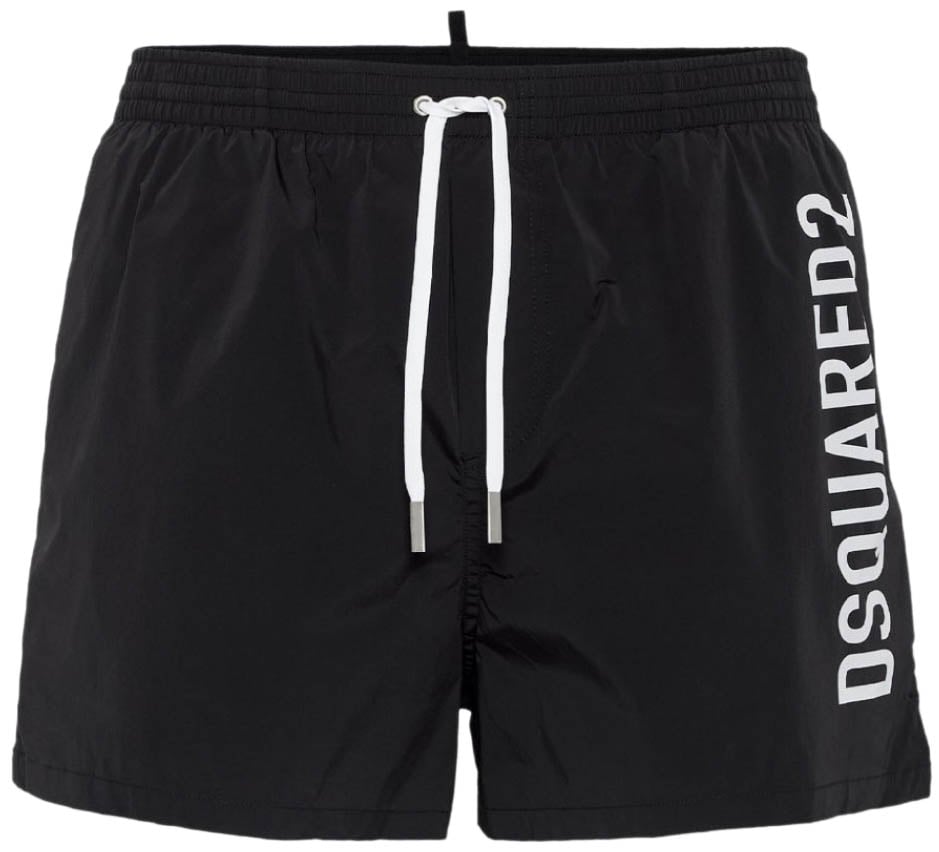 Dsquared2 Logo Midi Swim Shorts Zwart