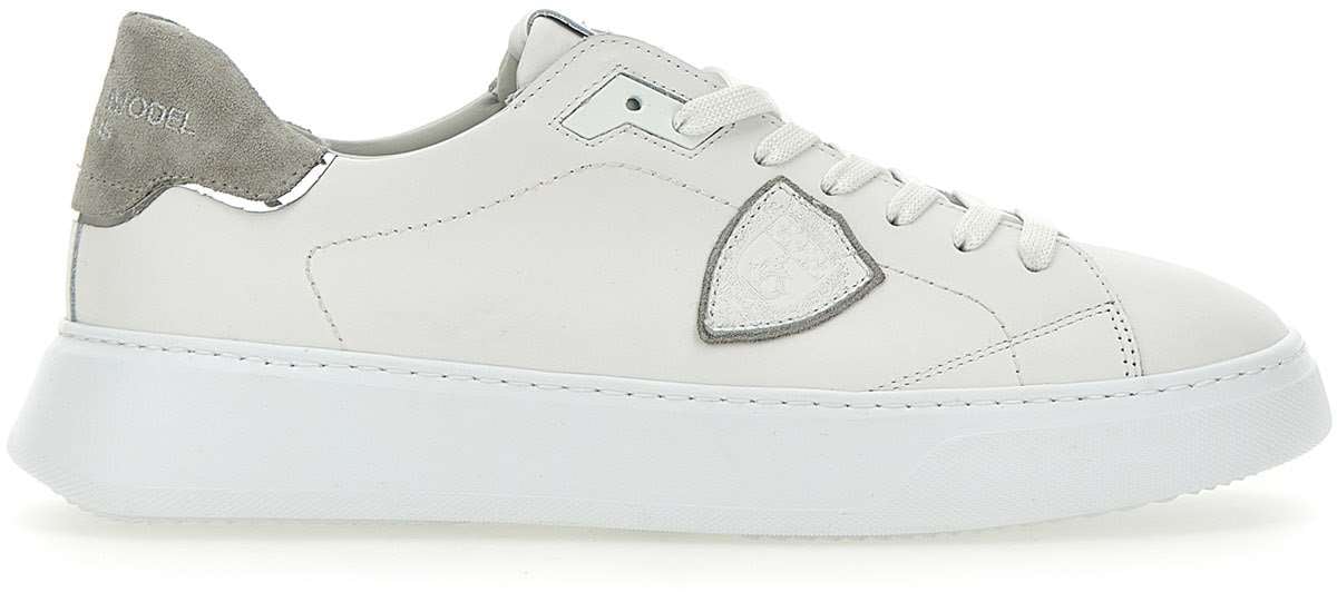 Philippe Model Philippe model sneakers temple low man in leather color white/grey Wit