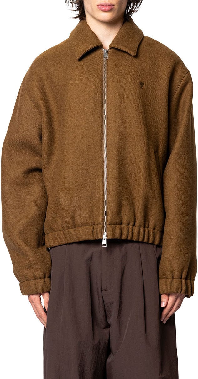 AMI Paris ADC ZIPPED JACKET HAZELNUT Bruin