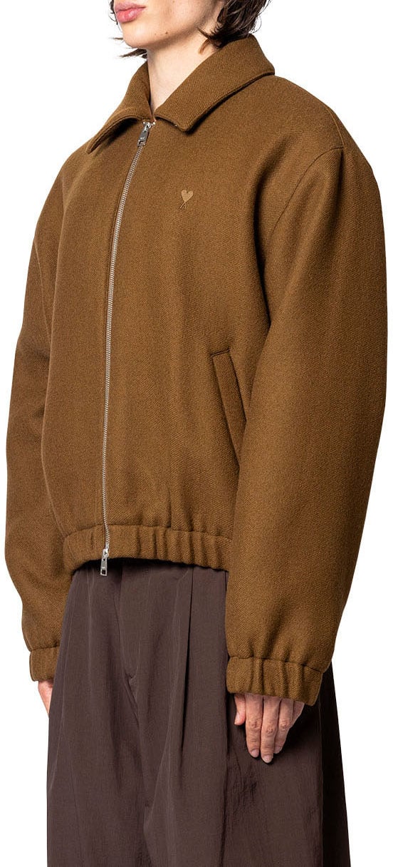 AMI Paris ADC ZIPPED JACKET HAZELNUT Bruin
