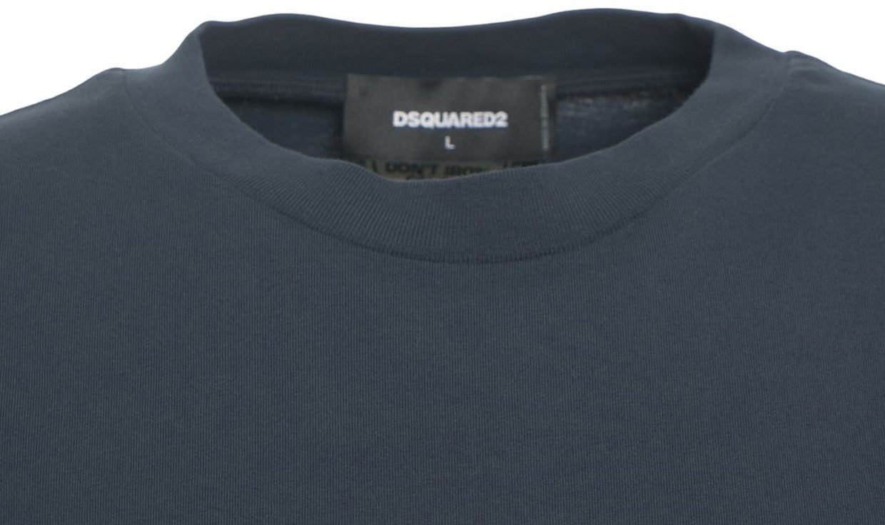 Dsquared2 Oversize T-shirt with logo print Blauw