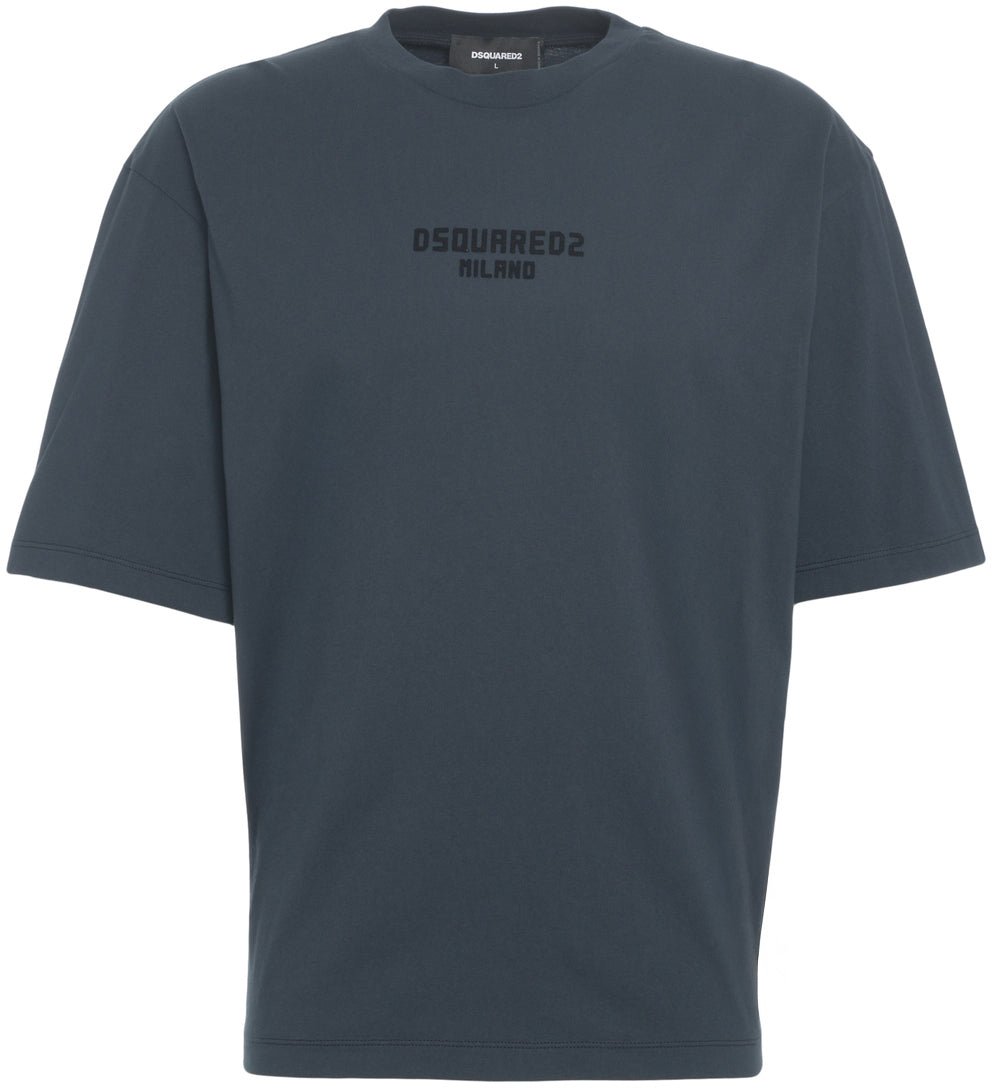 Dsquared2 Oversize T-shirt with logo print Blauw