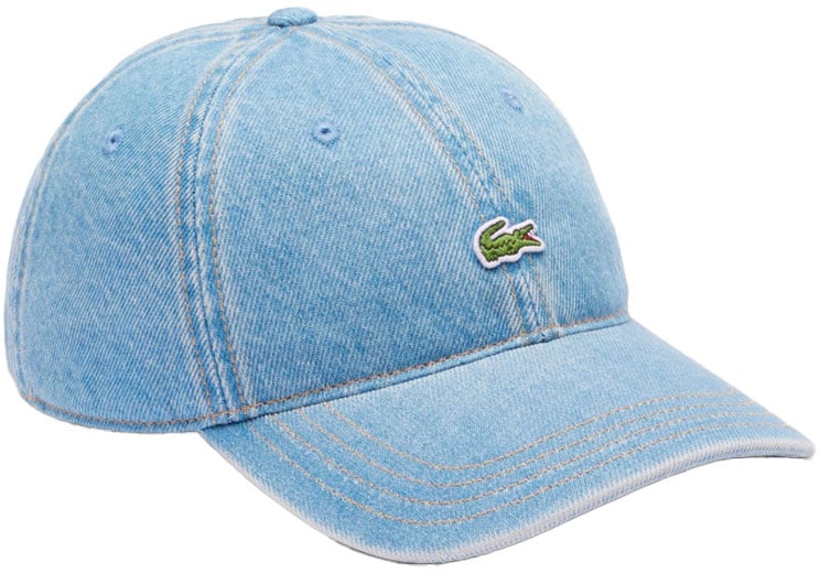 Lacoste casquette denim de coton Blauw