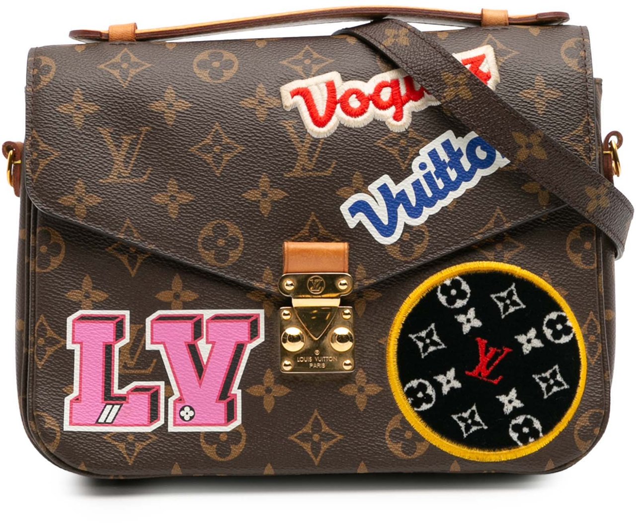 Louis Vuitton Monogram Patches Pochette Metis Bruin