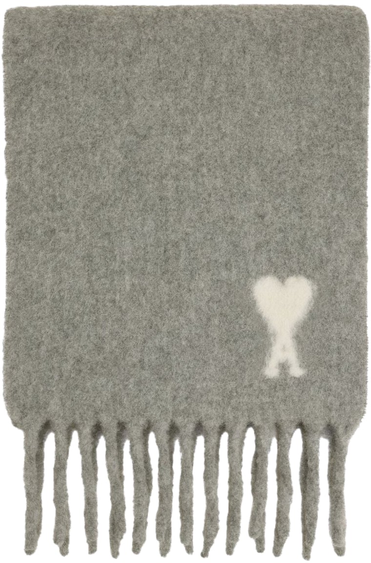 AMI Paris Adc Scarf Alpaca Grigio Grijs