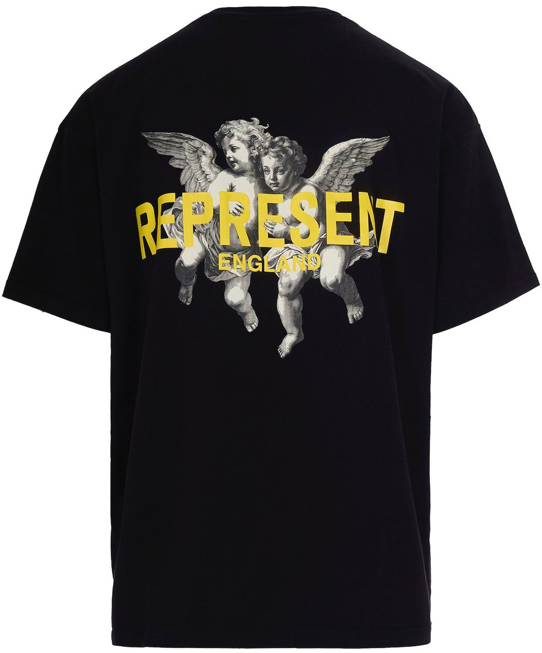 Represent Represent T-Shirt Nera con Logo Cherubini Zwart